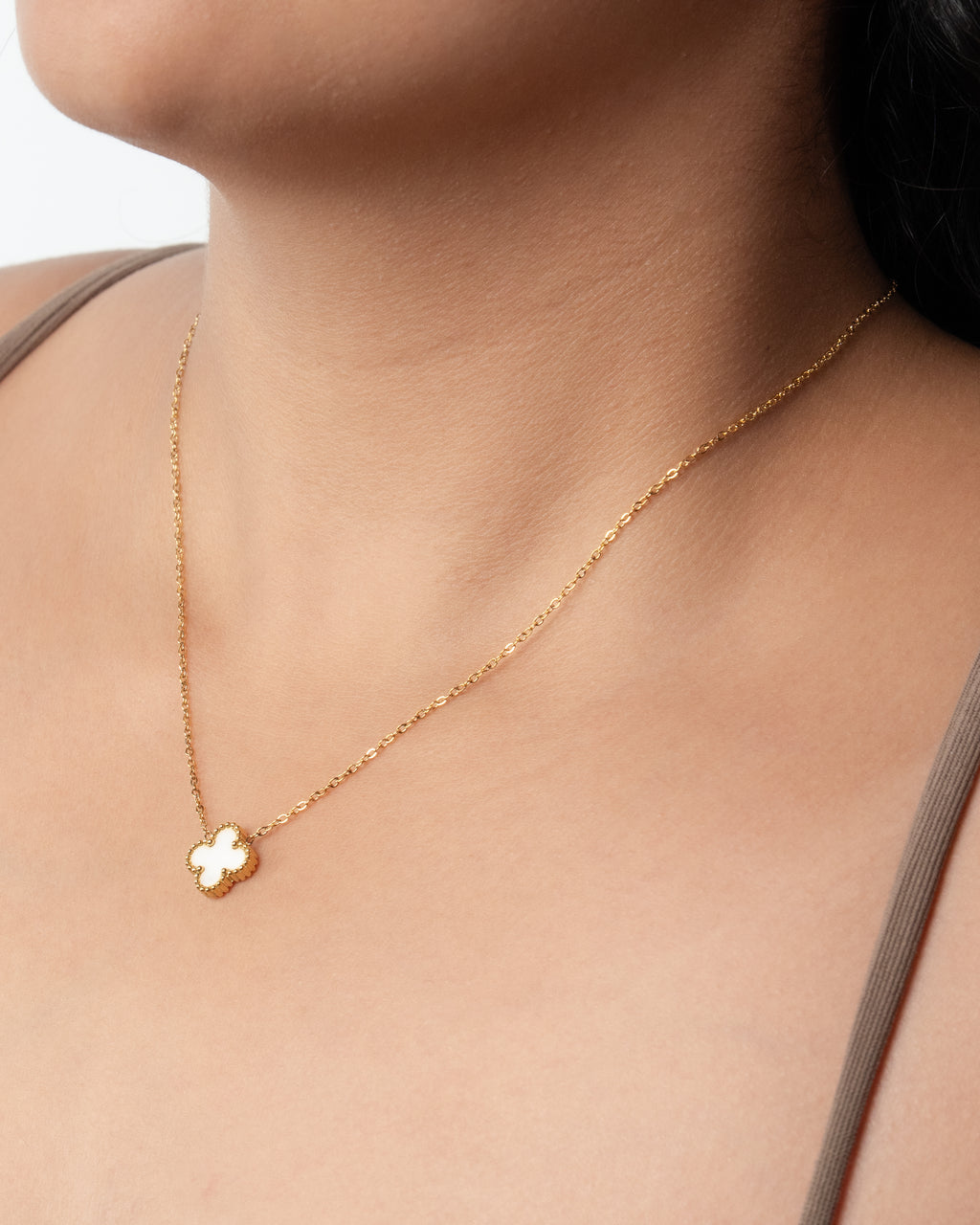 Cadena Trebol Blanco Mujer
